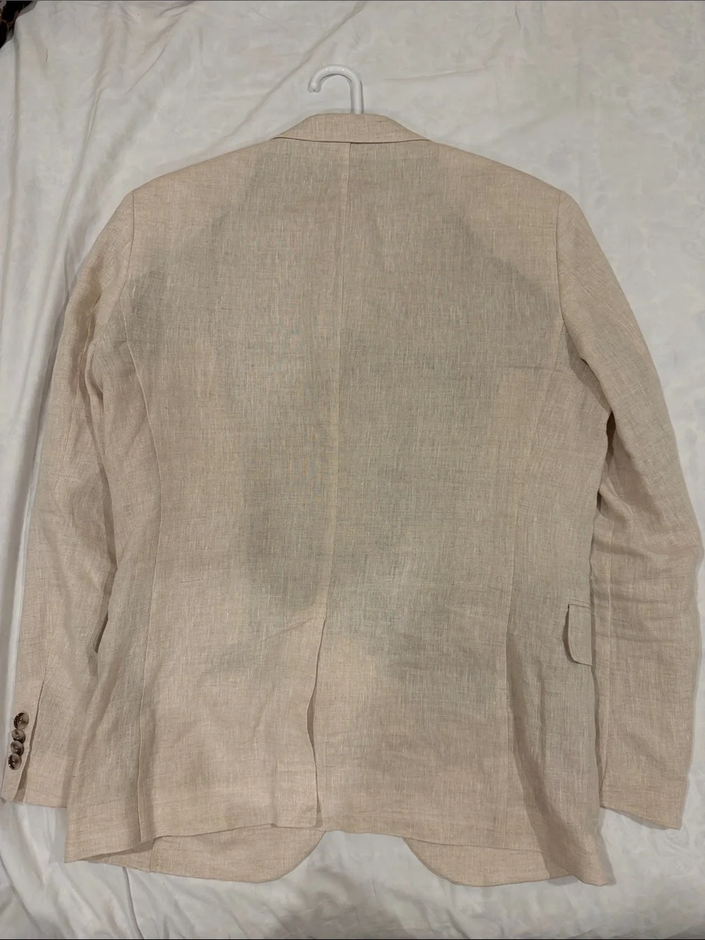 Sand 100% Linen Lightweight Two- Button Blazer & Vest H&M